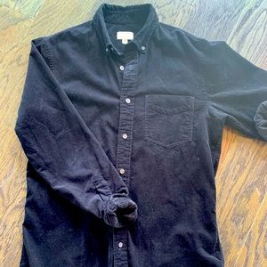 Club Monaco black slim fit corduroy buttoned shirt